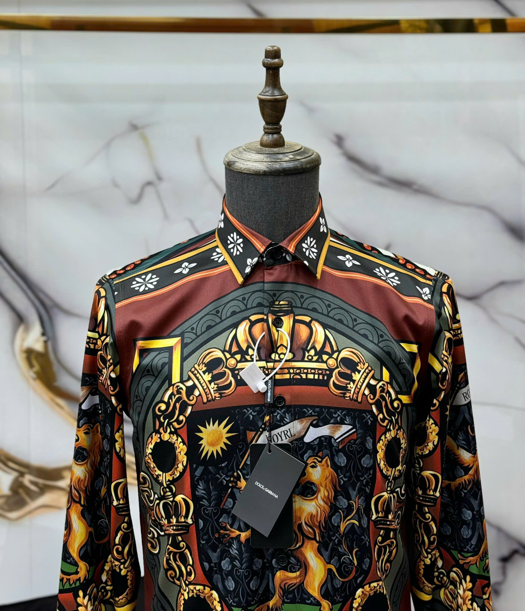 Áo sơ mi dài tay Dolce Gabbana DG họa tiết sử tử Like Auth on web CD